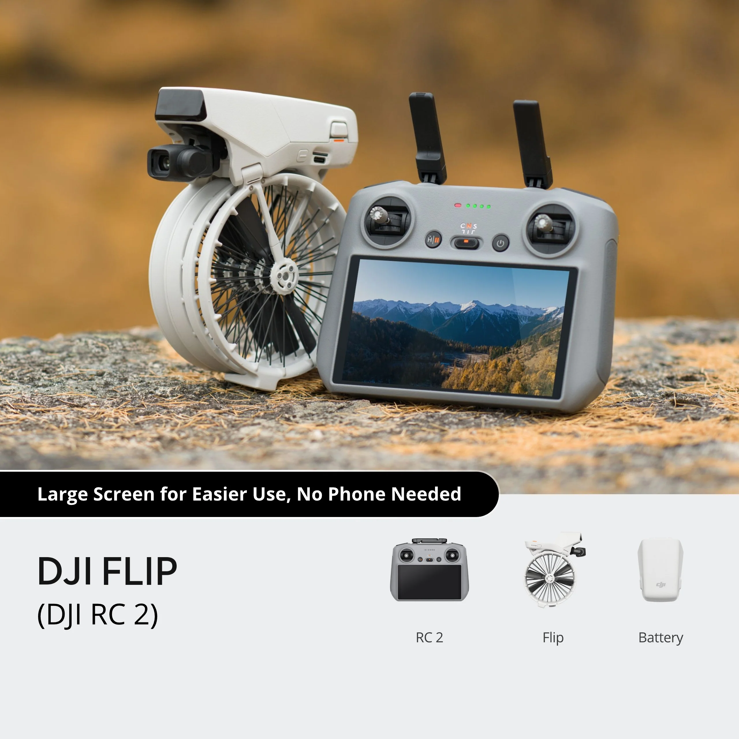 DJI Flip Drone With RC2 Controller - Image 2