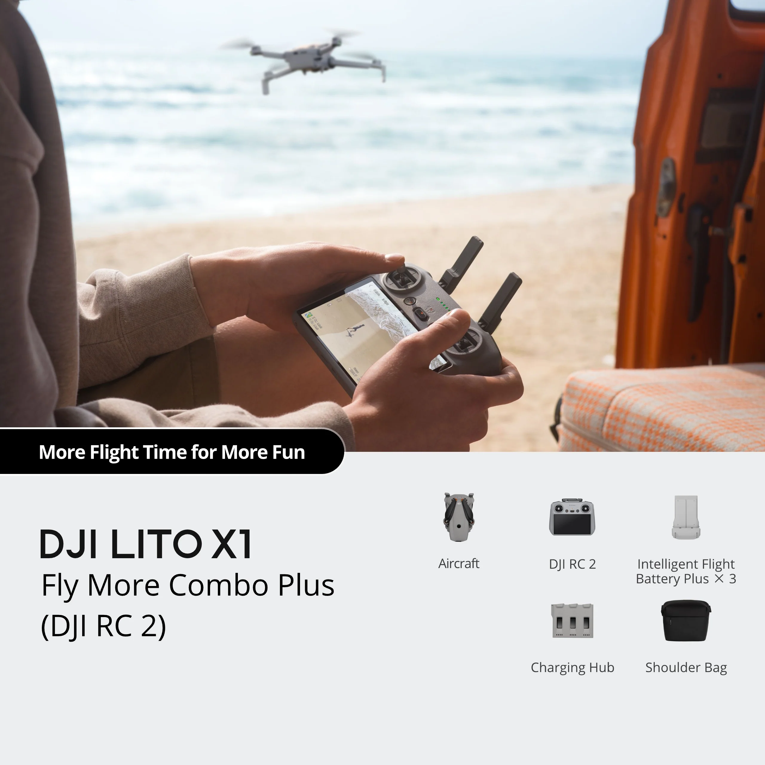 DJI Lito X1 Drone Fly More Combo Plus with RC 2 Controller - Image 2