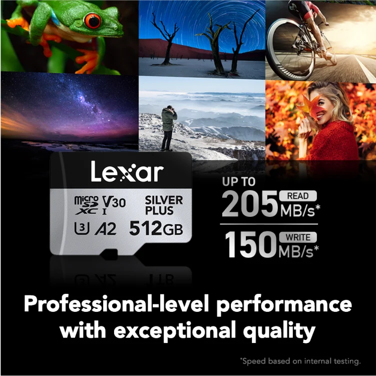 Lexar Professional Silver Plus 512GB microSDXC UHS-I V30 (205MB/s) - DJI Recommended Memory Card - Image 3